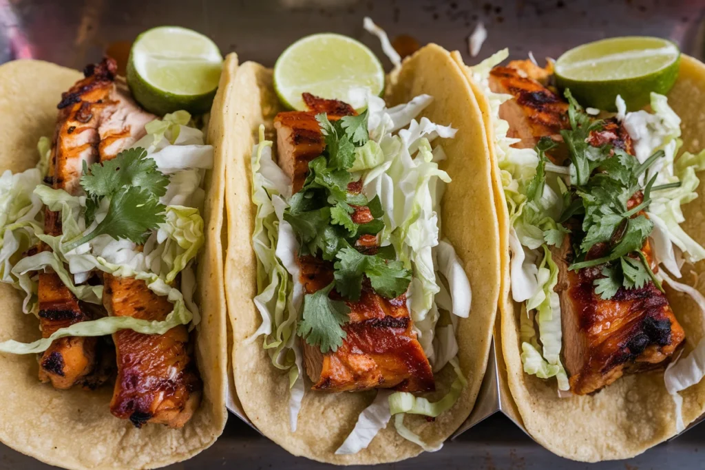 a photo of tacos de pollo al pastor there are four zF8WSSg7TmuGVeB 71eZxg jotxdSSLQdKKjgltBIqnDQ